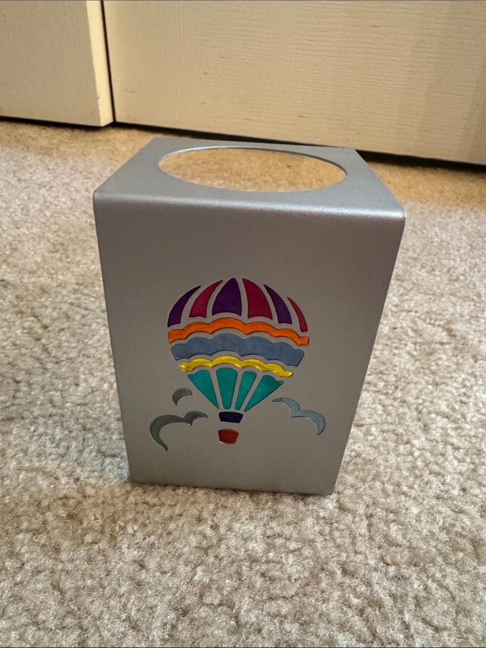 Silver Hot Air Balloon Candle Holder